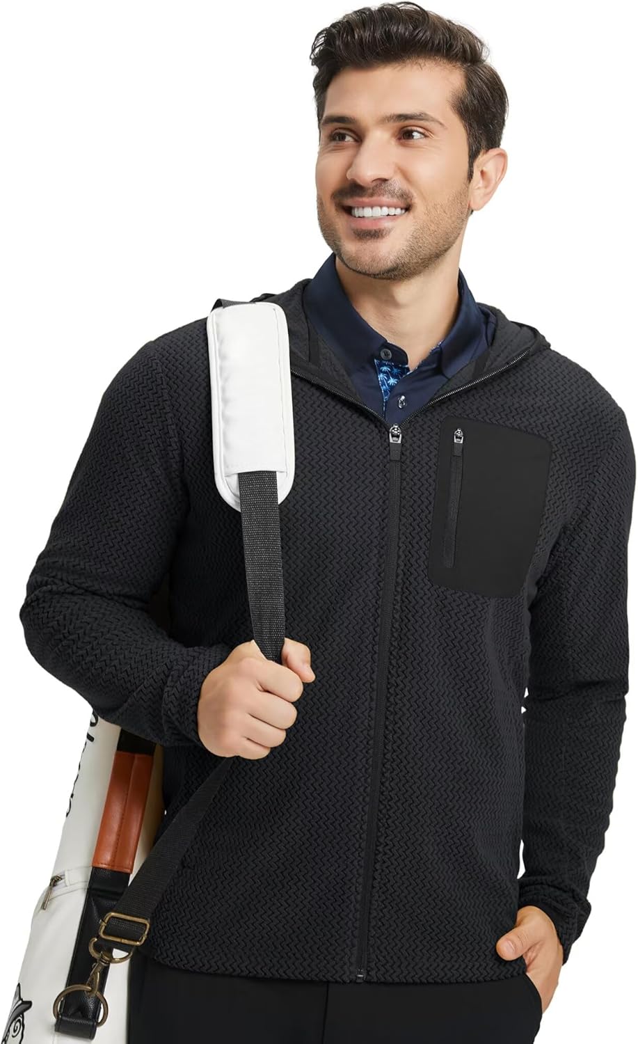 M MAELREG Fleece Hoodies Jacket Men Full Zip with 3 Zip Pockets Lightweight Soft Warm Hoodie for Golf Athletic Travel - Image 6