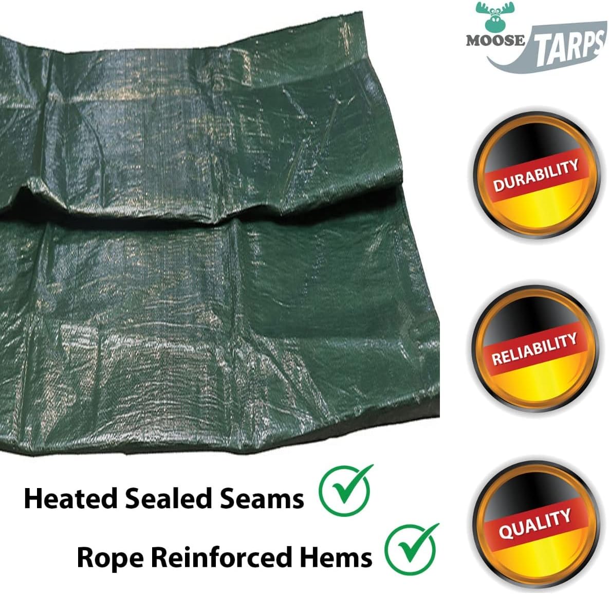 Reversible Heavy Duty Poly Tarp for Wood Piles, Firewood Piles, Construction & Ground Covering - Tear & Water Resistant - 8 x 32 Foot Indoor/Outdoor Tarp, Green and Brown