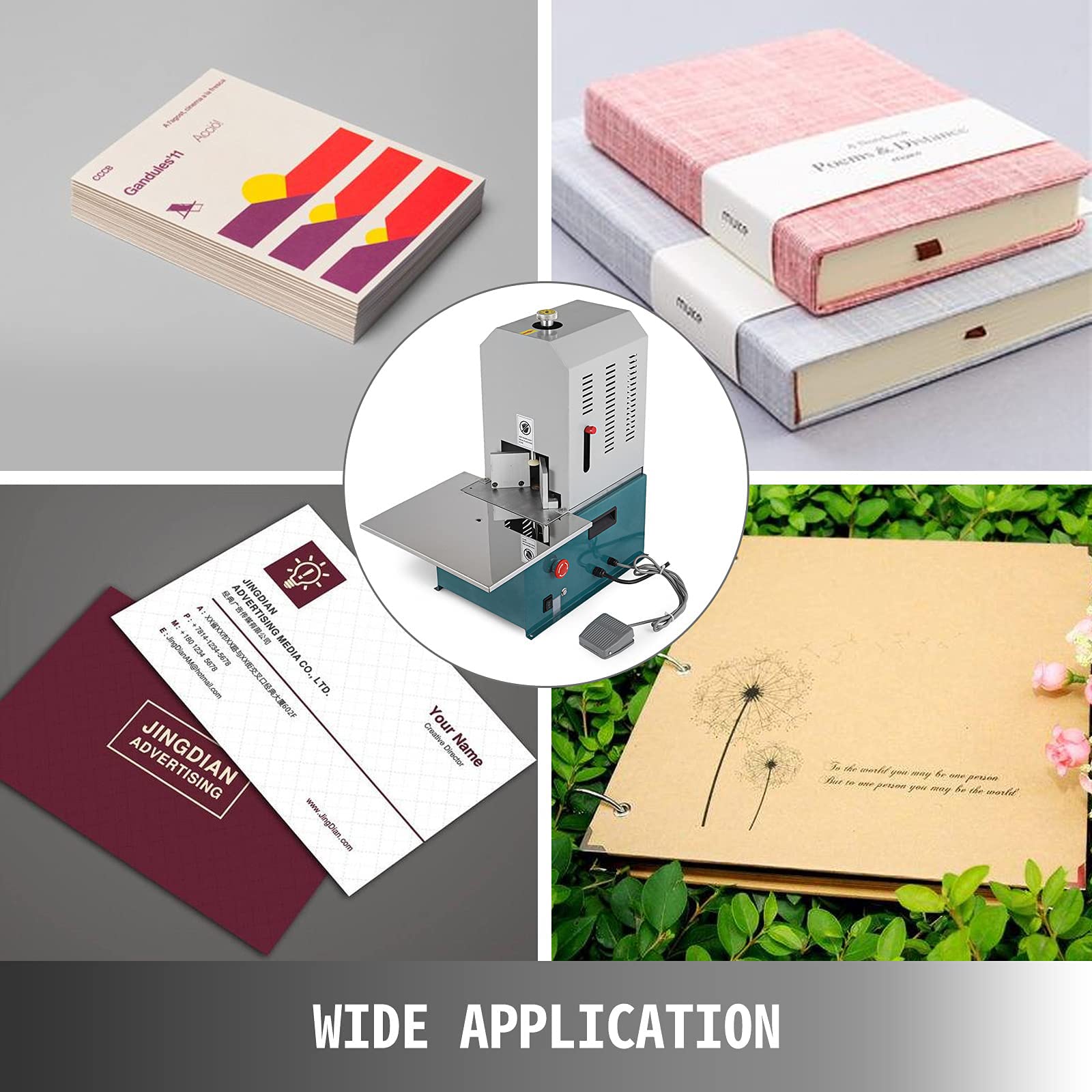 Cortadora de esquinas eléctrica con pedal y múltiples troqueles para tarjetas de identificación de PVC y papel resistente, potencia de 180 W, altura máxima de corte de 70 mm