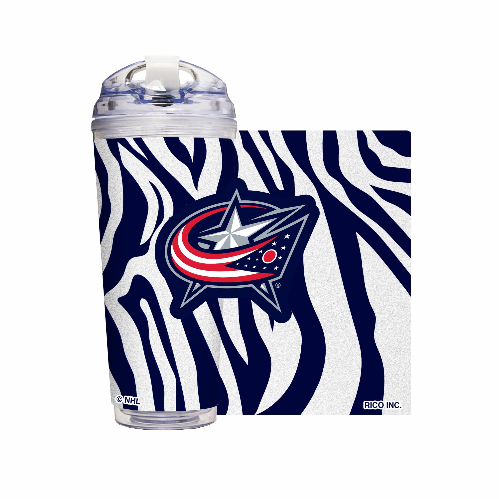 Gobelet Columbus Blue Jackets Rico Industries avec paille