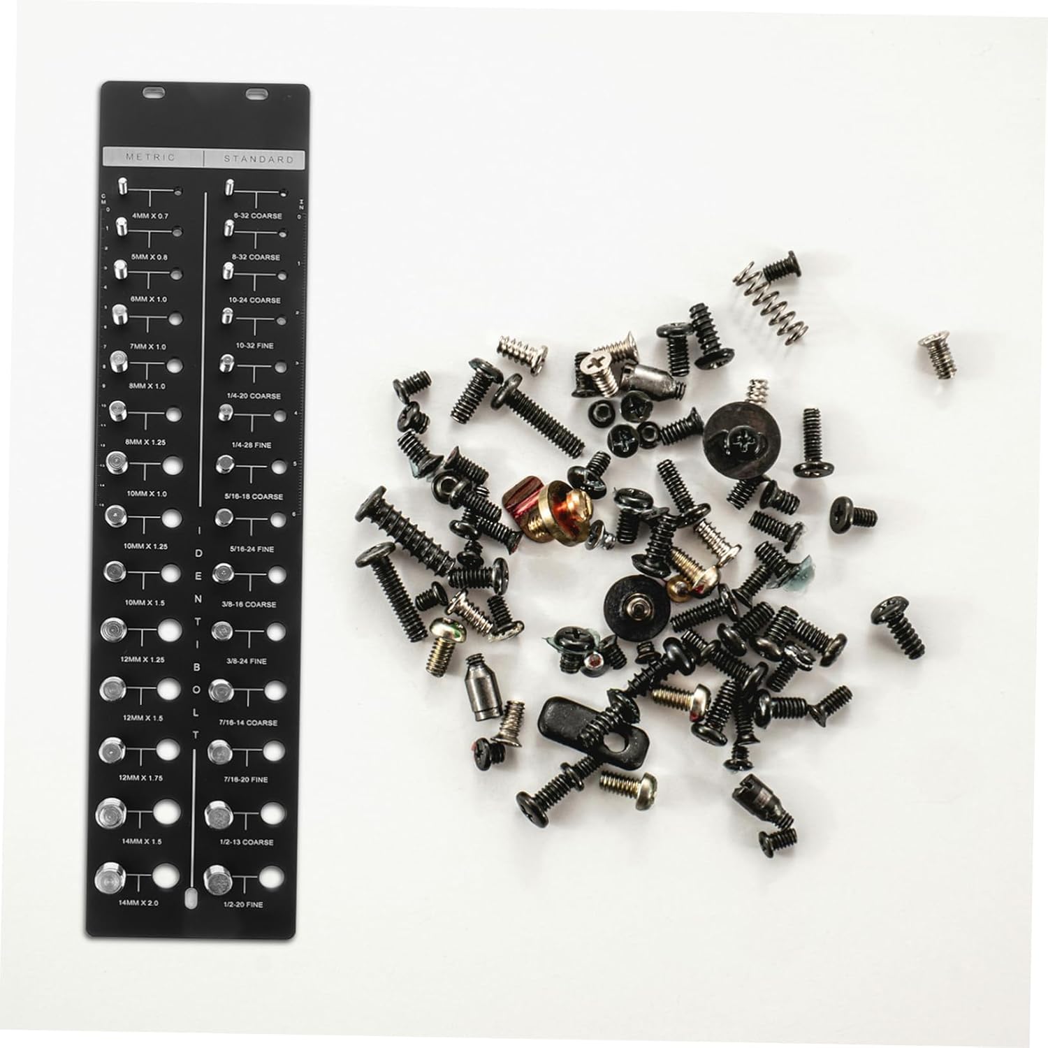 Multi-Function Nut and Bolt Thread Checker Bolt Thread Gauge Tool Precision Screw Gauge Easy to Use for Mechanics and Diyers