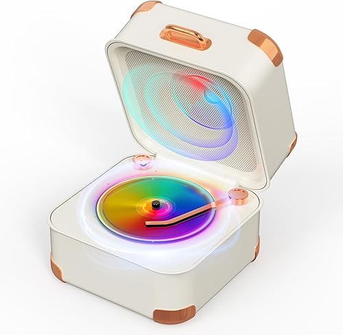 Miniatura 8 de Altavoz Bluetooth para tocadiscos, mini tocadiscos, vinilo retro, pequeño altavoz Bluetooth inalámbrico, calidad de sonido HD, kawaii, adecuado para