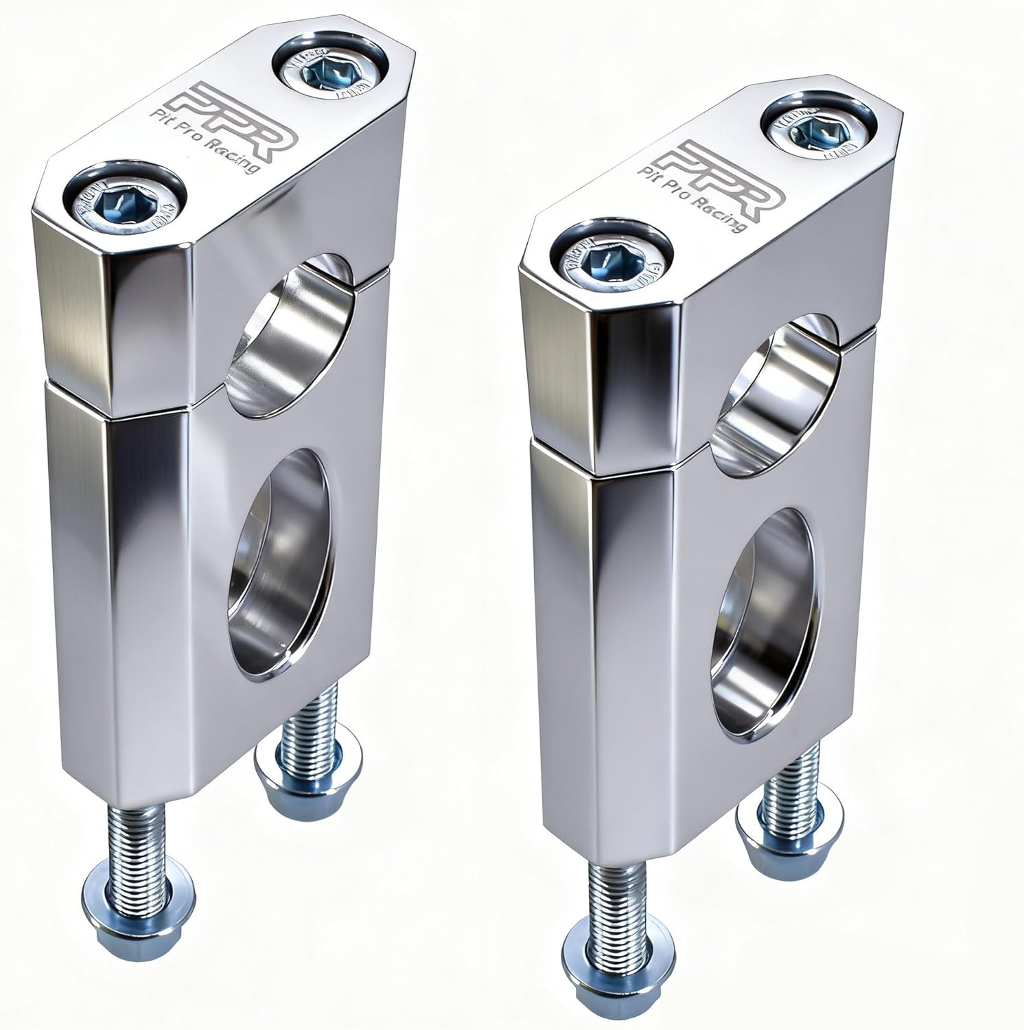 Motorcycle Handlebar Risers, 7/8" 22 mm Handlebar Mount Clamp Risers Replacement for SSR CRF 110 125cc Razor MX350 Dirt Pit Bike Coleman Mini Bike BT200X CT200U-EX MB200 Motovox MBX10 Parts (Silver)