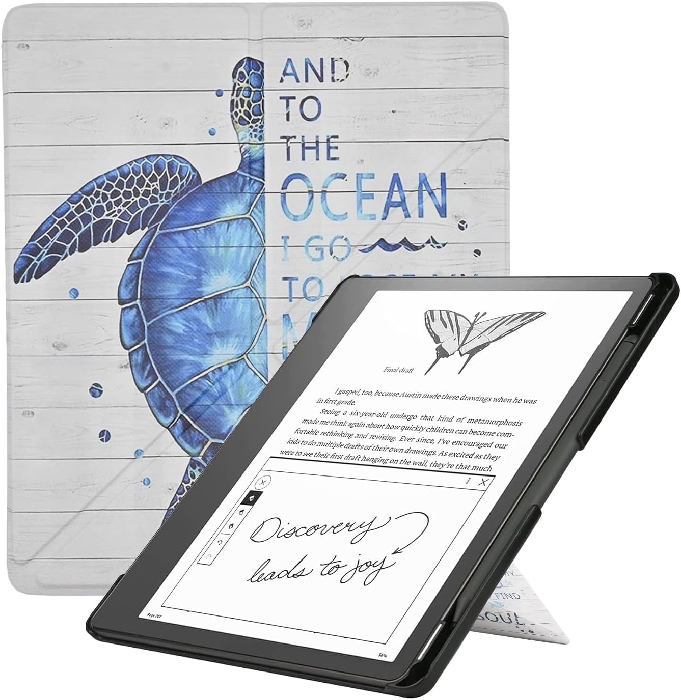 Case for Kindle Scribe (2024/2022 Released), Premium Lightweight PU Leather Multi-Viewing Stand Cover with Auto Sleep/Wake for 10.2 inch Amazon Kindle Scribe, Vintage Library Bookshelf