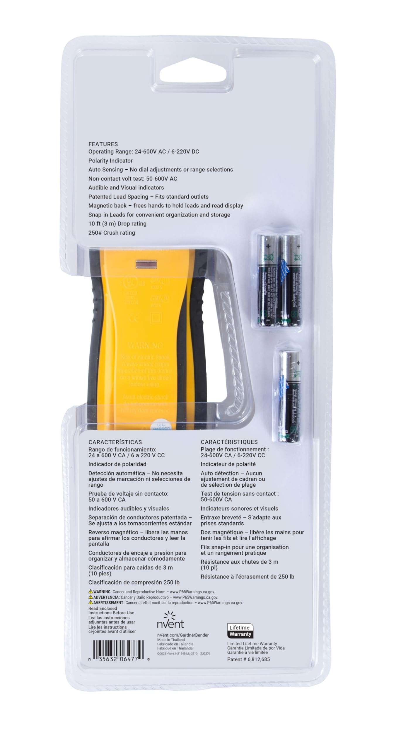 Sperry Instruments VC61000 Volt Check Voltage & Continuity Tester, Black & Yellow — Amazon image 4