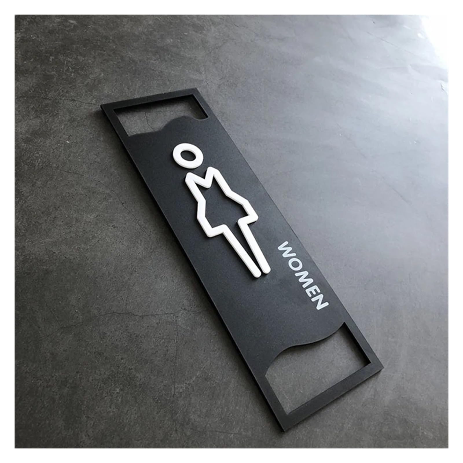 Toilet Sign Bedroom Bathroom Door Signs Imitation Wood Toilet Sign House Number Plate Washroom Signage(WOMEN,12x25cm)