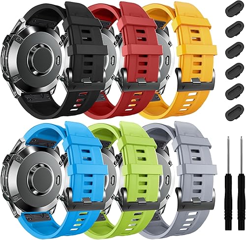 ZPJPPLX Correa de silicona de ajuste rápido de 0.866 in para Garmin Fenix 7 Pro76 Pro65 Plus5, correas de repuesto deportivas para Forerunner