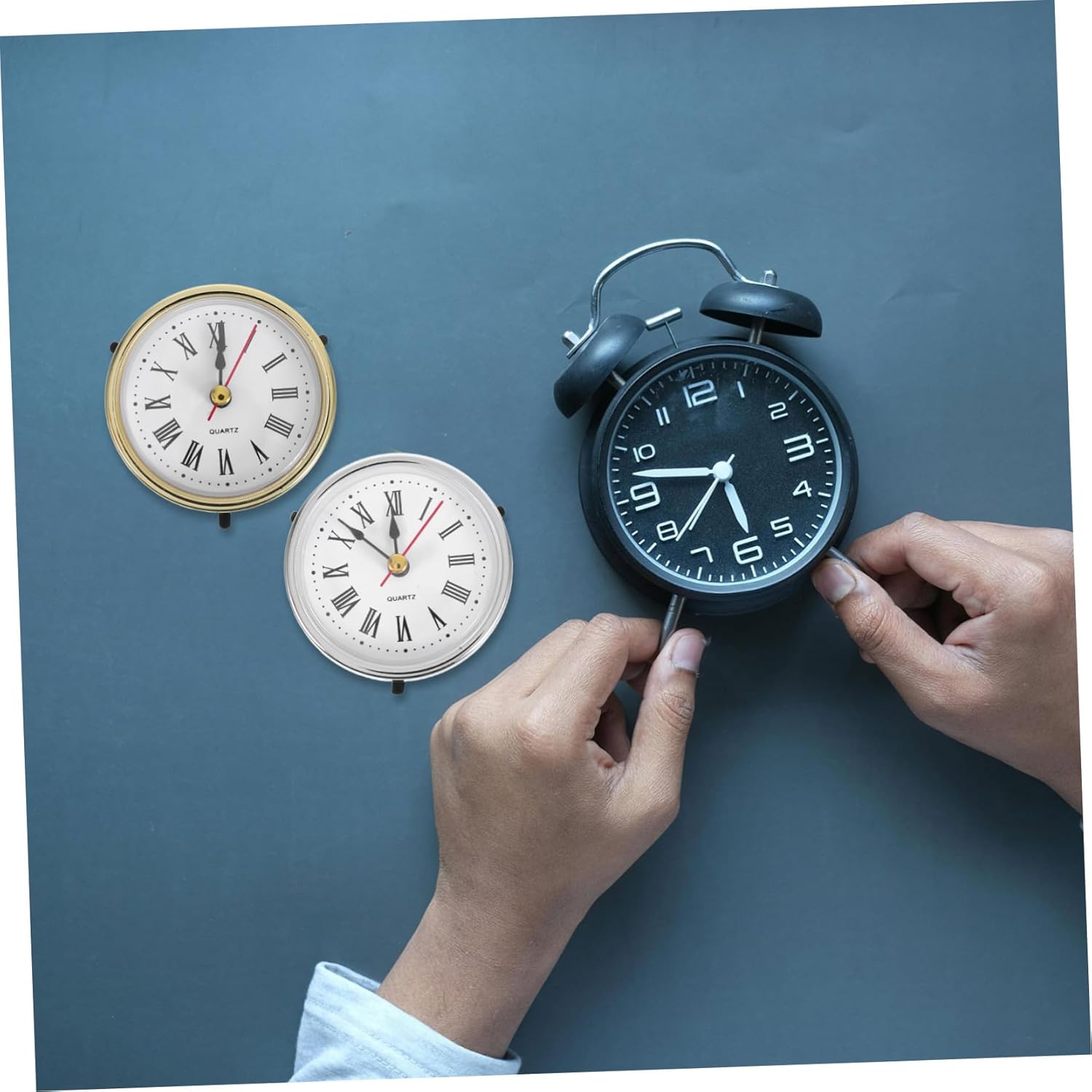 M2188 2.56 Inch Clock Insert Replacement Quartz Movement Silent Sweep Clock Mechanism for DIY Craft Home Decor with Roman Numerals