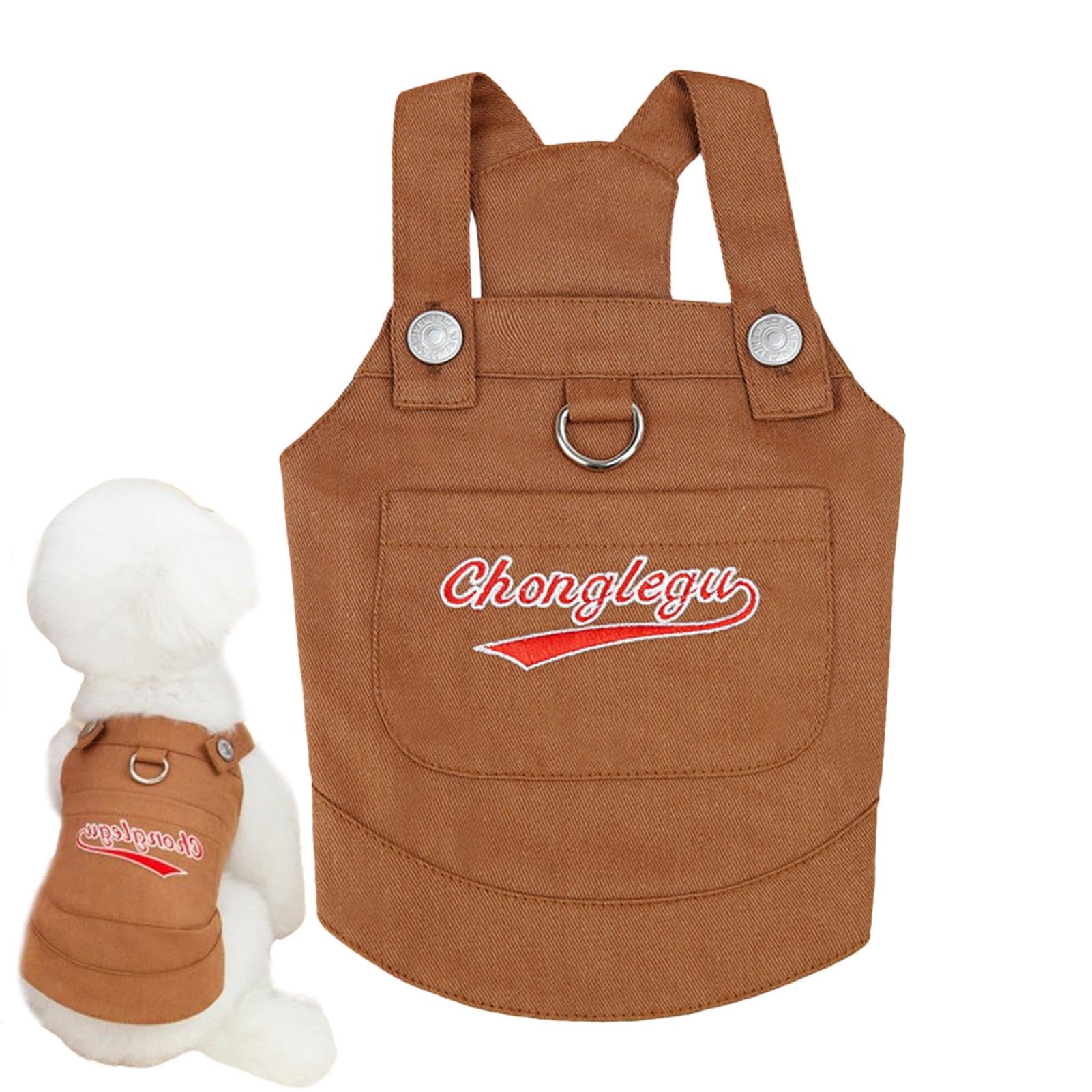 Ropa para Perros - Linda Camisa Vaquera para Mascotas | Mono De Mezclilla para Perros De Moda con Hebilla De Arnés | Camiseta Vaquera Transpirable Y Cómoda para Perros Y Gatos Pequeños Y Medianos