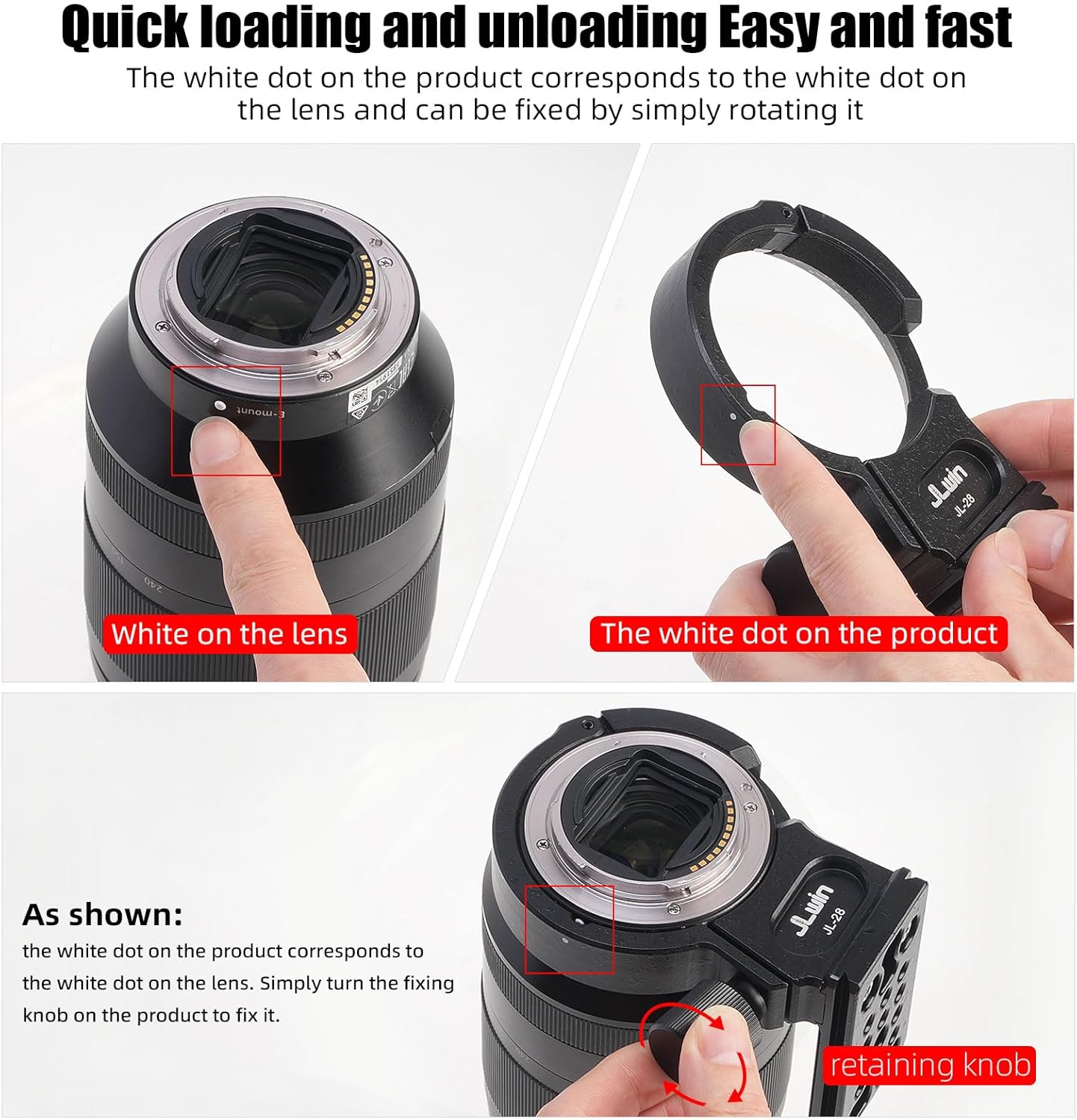 FocusFoto Metal Tripod Collar Mount Ring for Sony FE 24-240mm f/3.5-6.3 OSS Lens, 24-105mm f/4 G OSS, 16-35mm f/2.8 GM, 24-70mm f/2.8 GM, 35mm f/1.4 ZA, FE 28-70mm F3.5-5.6 OSS, E PZ 18-105mm F4 G OSS