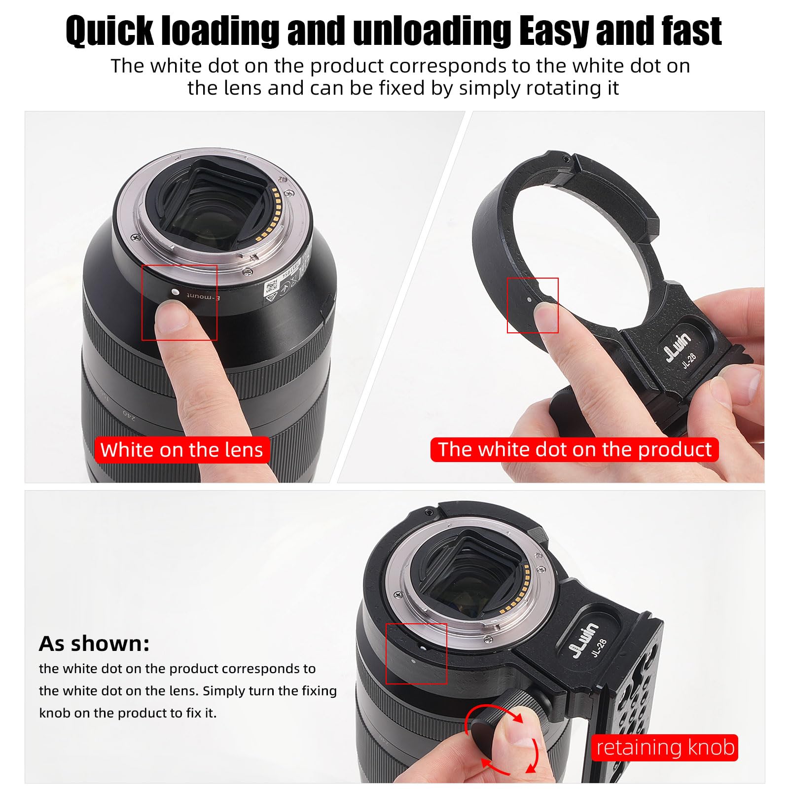 FocusFoto Metal Tripod Collar Mount Ring For Sony FE 24-240mm F/3.5-6.3