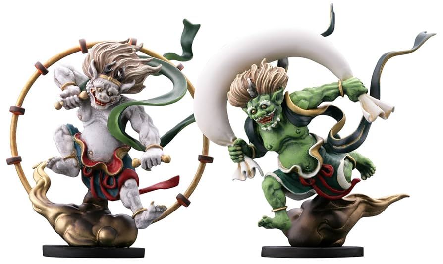 海洋堂　風神 雷神　ミニチュアキューブ 005 Amazon | miniQ ミニチュアキューブ005 風神 雷神 PVC製 塗装