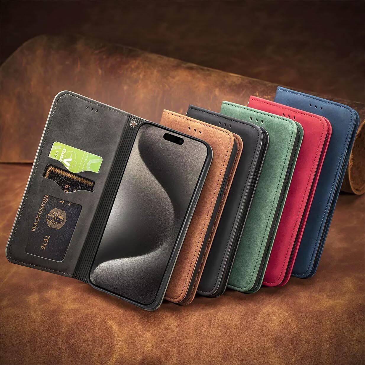 UPLAI Skórzany pokrowiec do Motorola Moto G86 Power, odporny na wstrząsy magnetyczny arkusz etui z przegródkami na karty, premia PU w dotyku jedwabisty portfel Case. Niebieski