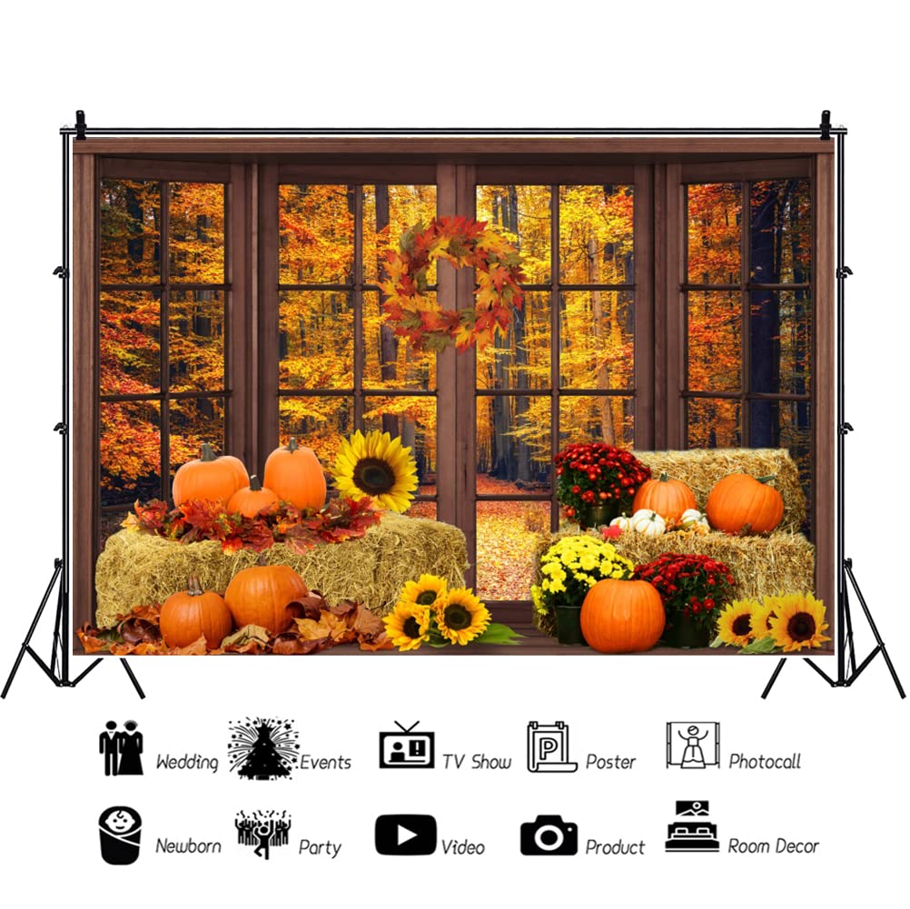 Laeacco Autumn Forest Backdrop 10x8FT Fall Landscape Photography Background Maple Leaves Road Autumn Theme Newborn Baby Shower Birthday Party Decorations Banner Wedding Photo Studio Booth Props 1358105985