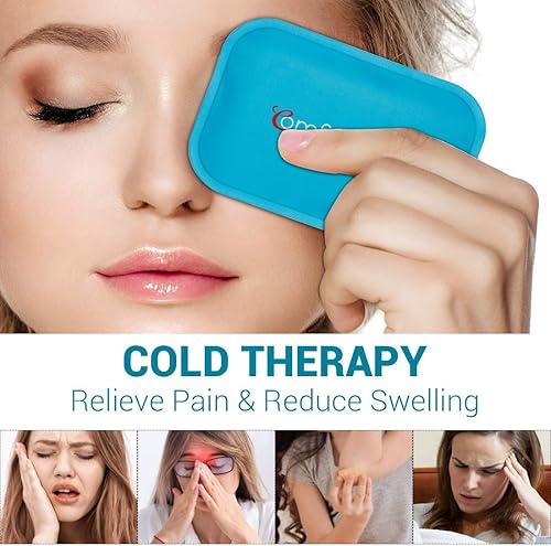 Miniatura 2 de Comfytemp Paquetes de hielo de gel pequeñas para lesiones reutilizables, 3 x 4.5 pulgadas, paquete de 6 compresas frías para aliviar el dolor,
