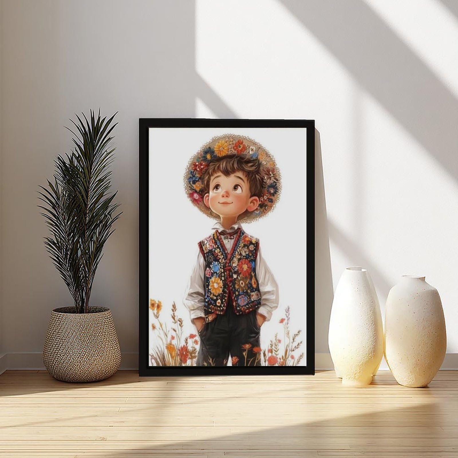 1 poster su tela, motivo: ragazzo polacco in costume tradizionale folk, decorazione artistica da parete per soggiorno e camera da letto, 50,8 x 76,2 cm (lunghezza x larghezza)
