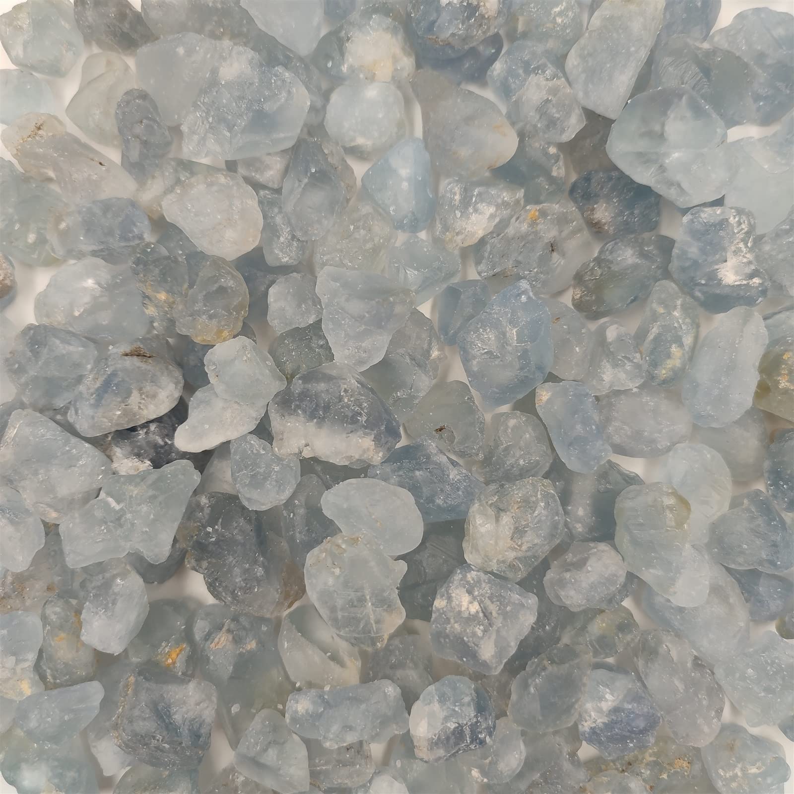 100 g/Paquete Natural áspero Celestite Cuarzo Cristal caído Piedra Chip Grava hogar Acuario decoración espécimen Inicio Colecciones