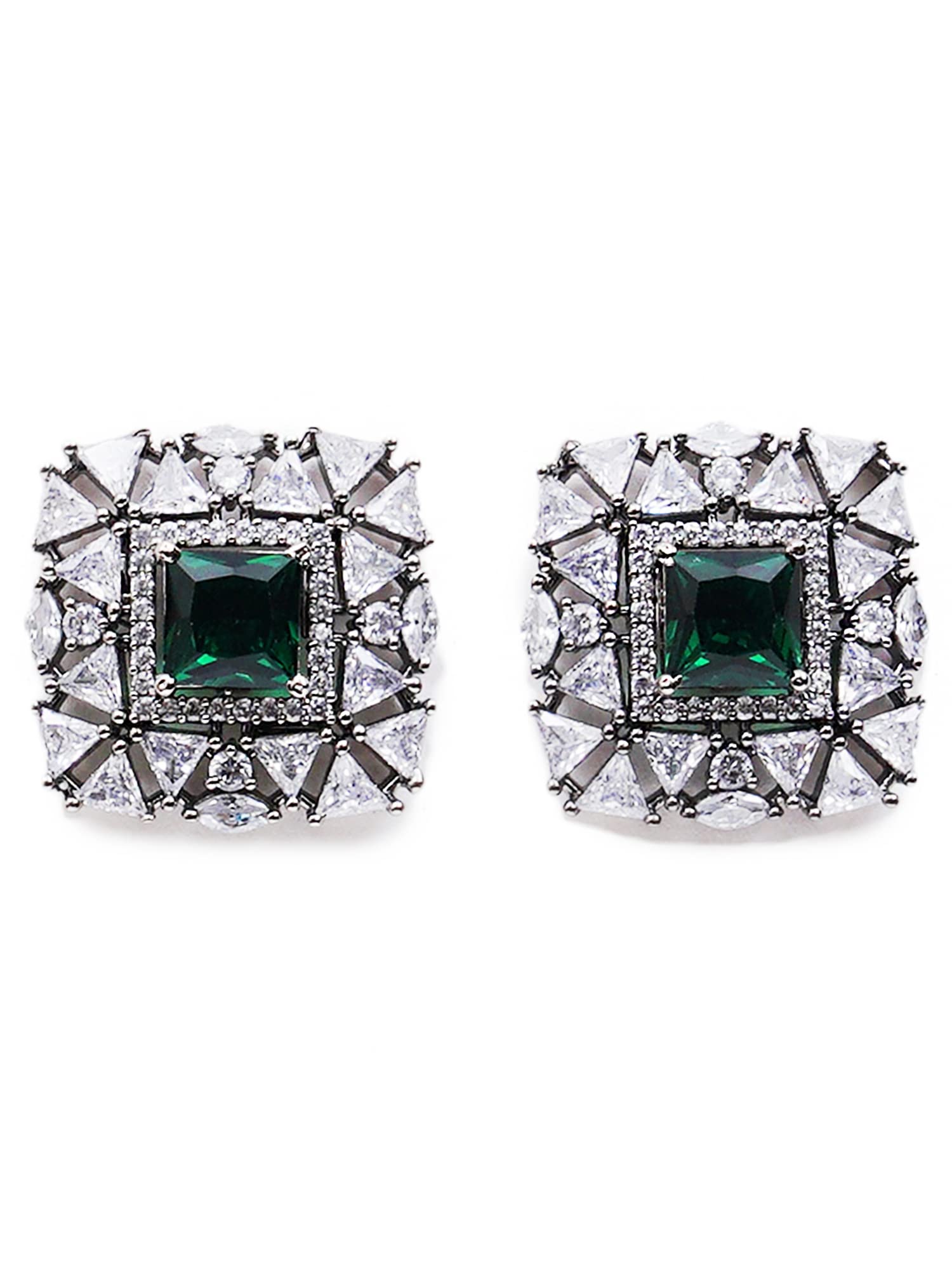 Karatcart Green American Diamond Studded Classic Stud Earrings for Women (B09NRB5NNM) Amazon Price History, Amazon Price Tracker