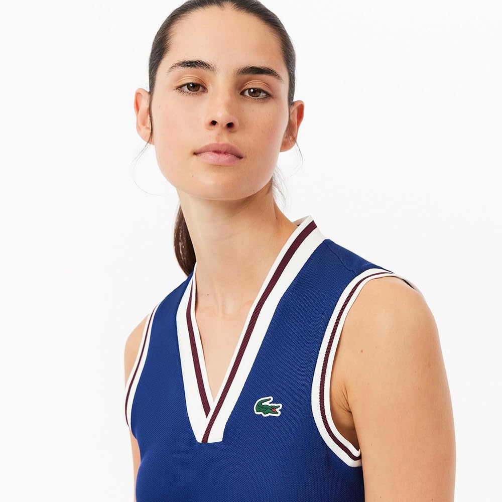 LACOSTE テニスドレス ネイビー Lacoste Sports Navy Blue Sleeveless Sportswear Tennis Dress