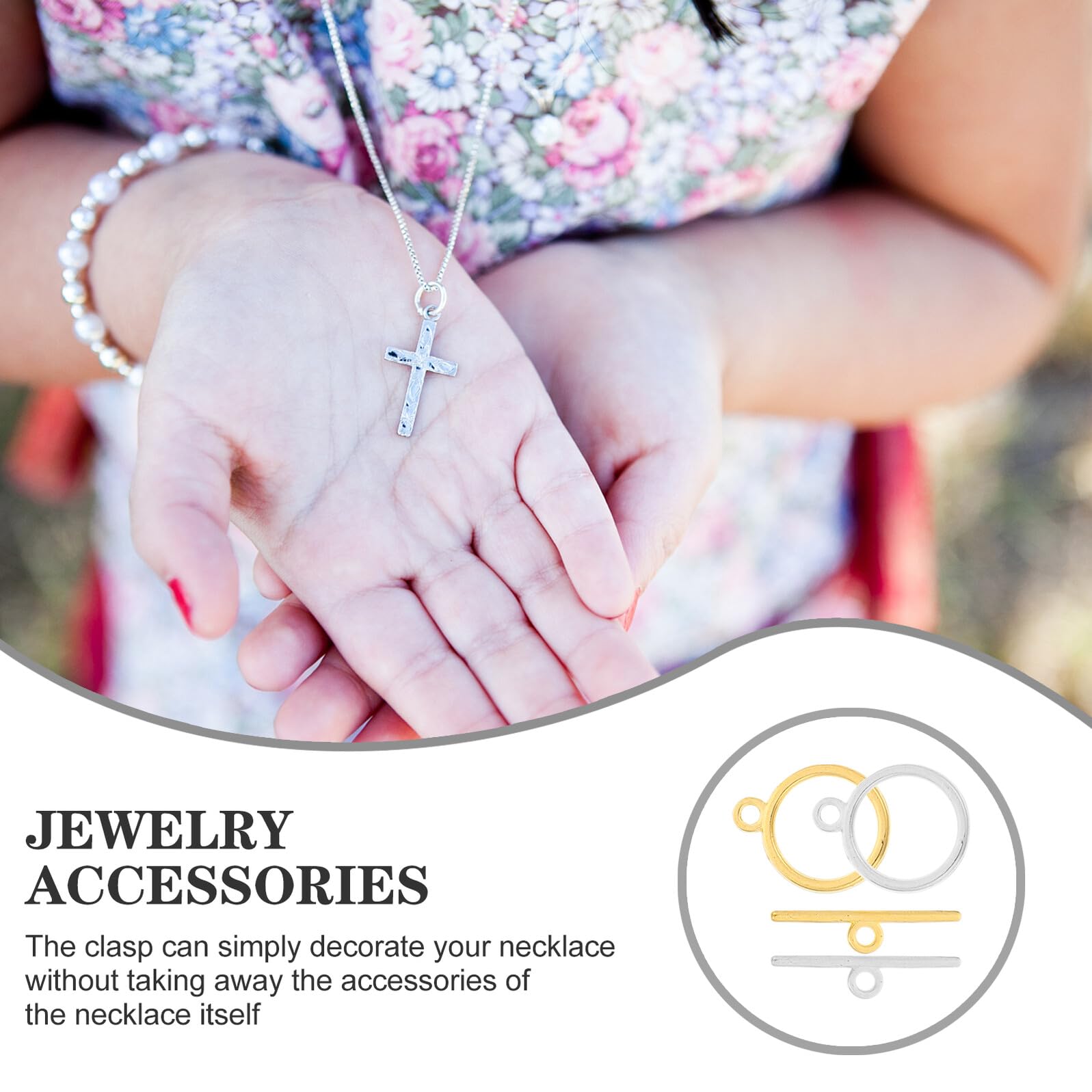 SHINEOFI 360 Set Chiudibijoux in per Braccialetti e Collane Chiusure Aperte Facili da Installare per Creazioni Te Accessori Leggeri con Superficie Liscia per Gioielli Personalizzati