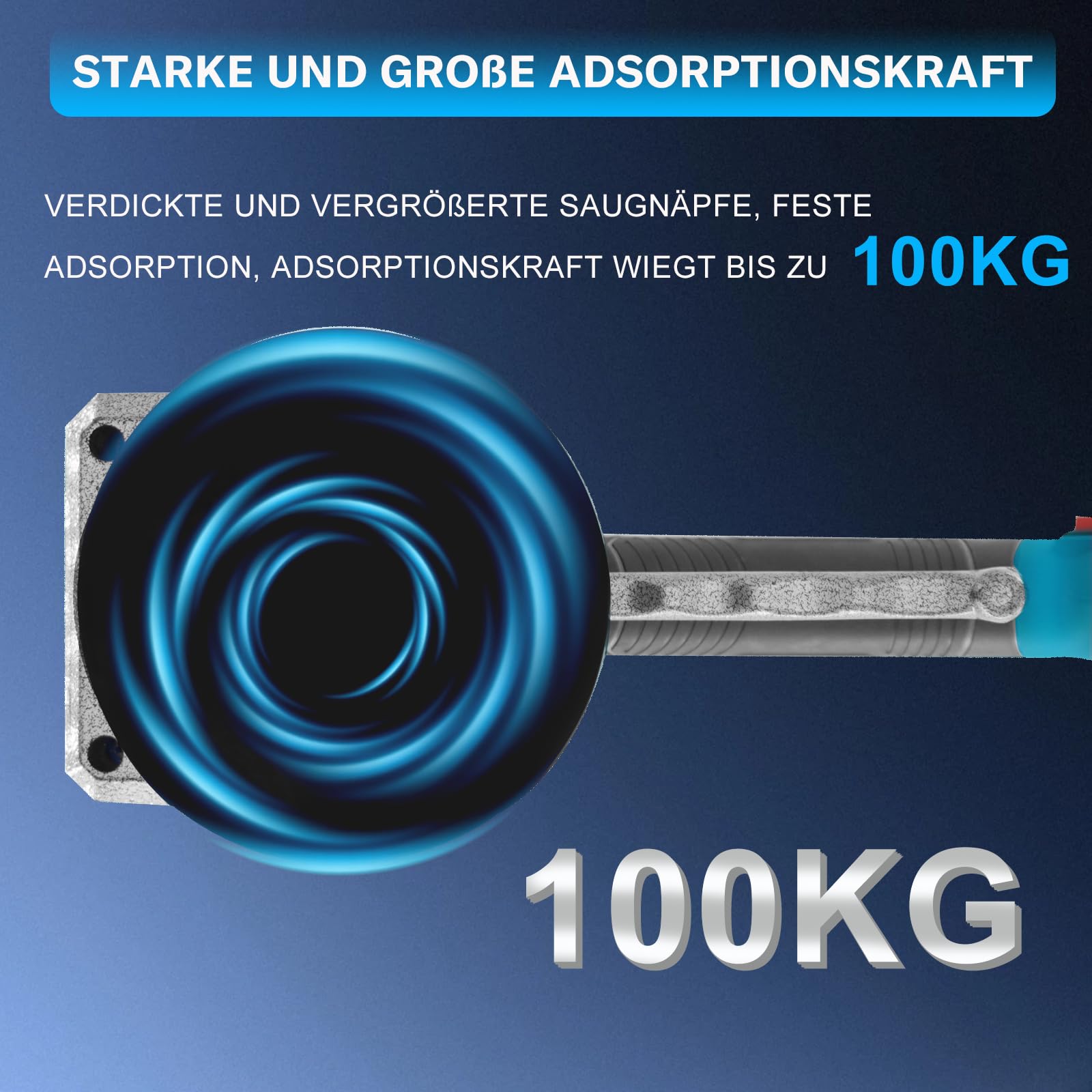 Fliesenleger Maschine für Makita 18V,Akku Fliesenrüttler,100kg Adsorption für 30-260cm Fliesen,Fliesenlegerwerkzeuge mit 5 Gänge einstellbar und 13cm Saugnapf,für Boden, Wandfliesen, Glas(Ohne Akku)