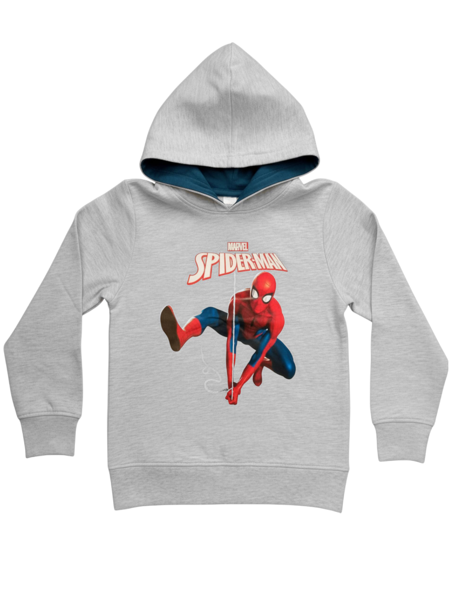 Marvel Spiderman bluza z kapturem dla chłopców – dziecięca bluza z kapturem, szara