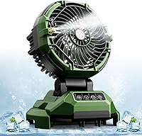 Lacoco Portable Misting Fan: 30000mAh Battery, 150° Rotation, 20ft Mist for Patio BBQ Camping - Fits 10-13in Bucket