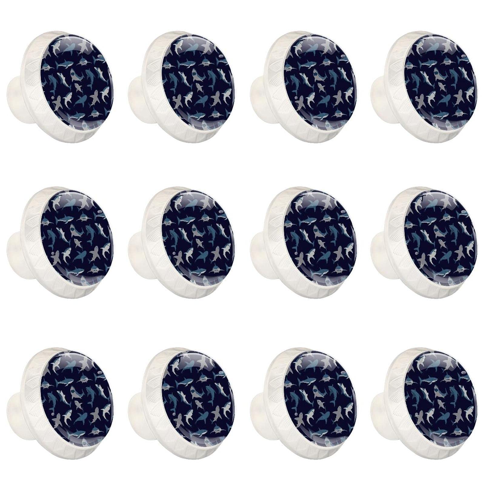 Boutons ronds cuisine armoire placard tiroirs commode poignée requin foncé 12 pièces