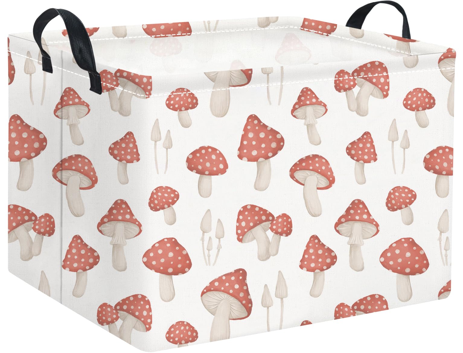 Rectangular Kids Basket Baby Girl Basket Fabric Storage Bin Organizer Box Room Decor(Mushroom)