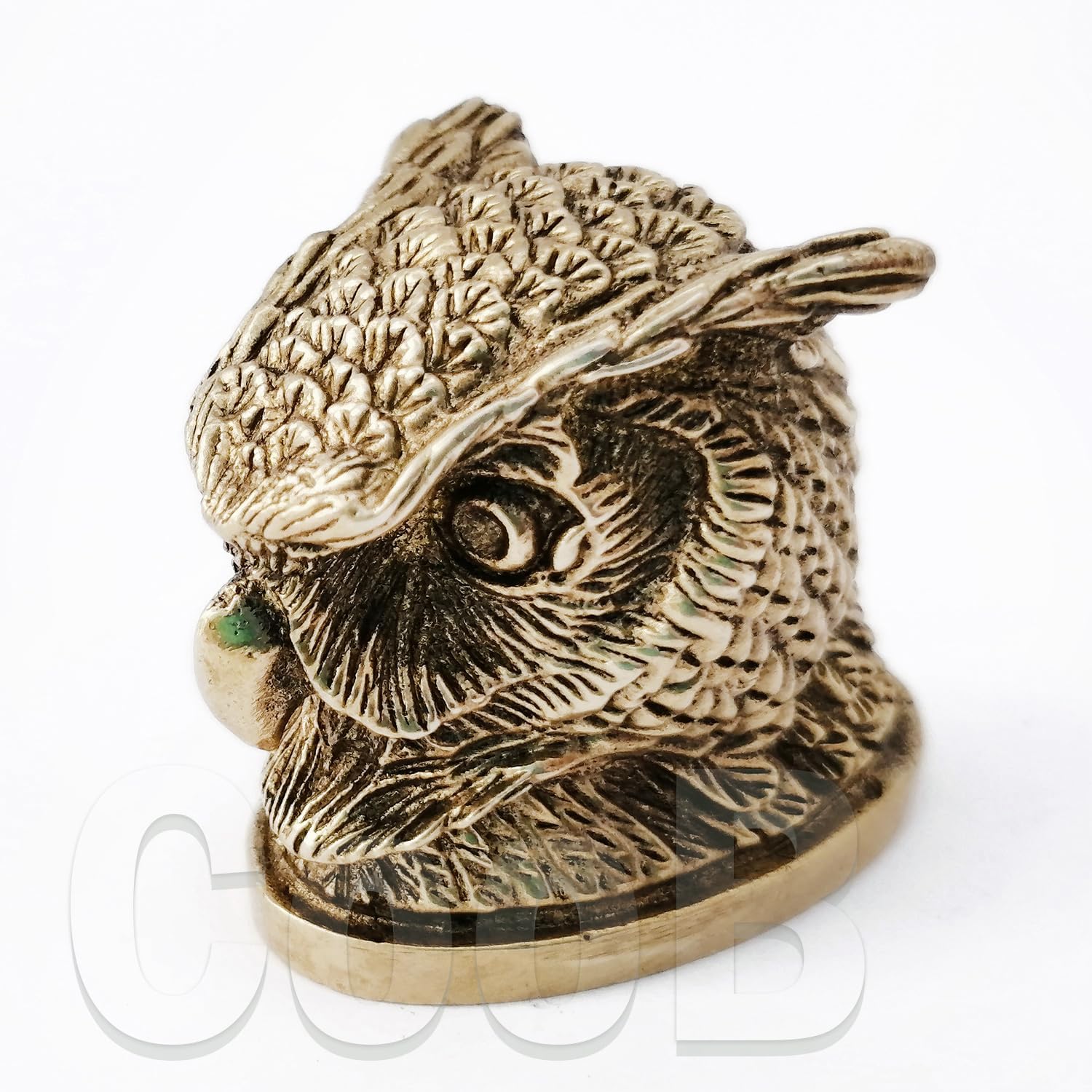 CooB Hunting Knife Finger Guard Bolster & Pommel Animals Set Owl Bird for Custom Knife Knives Making Handle, DIY Hand-Casted Solid Metal Knife Supplier Accessories (Bronze)