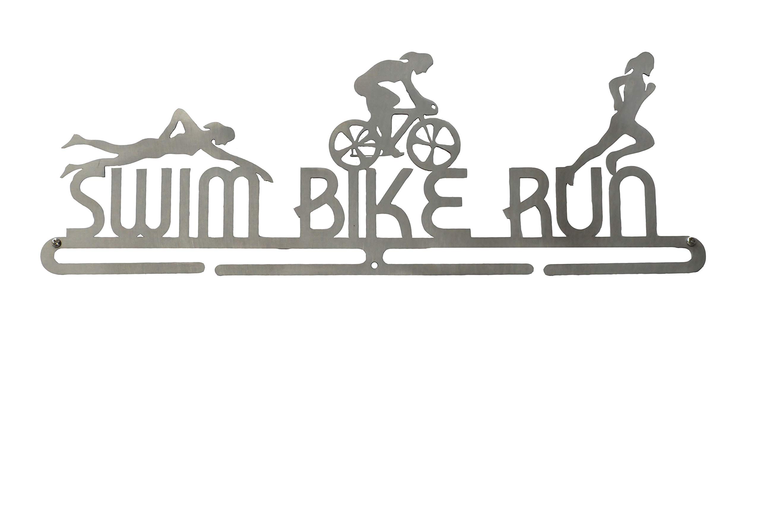 Swim Bike Run Medal Hanger Female - Woman Triathlon Medal Holder/Triathlon Medal Display - Stainless Steel