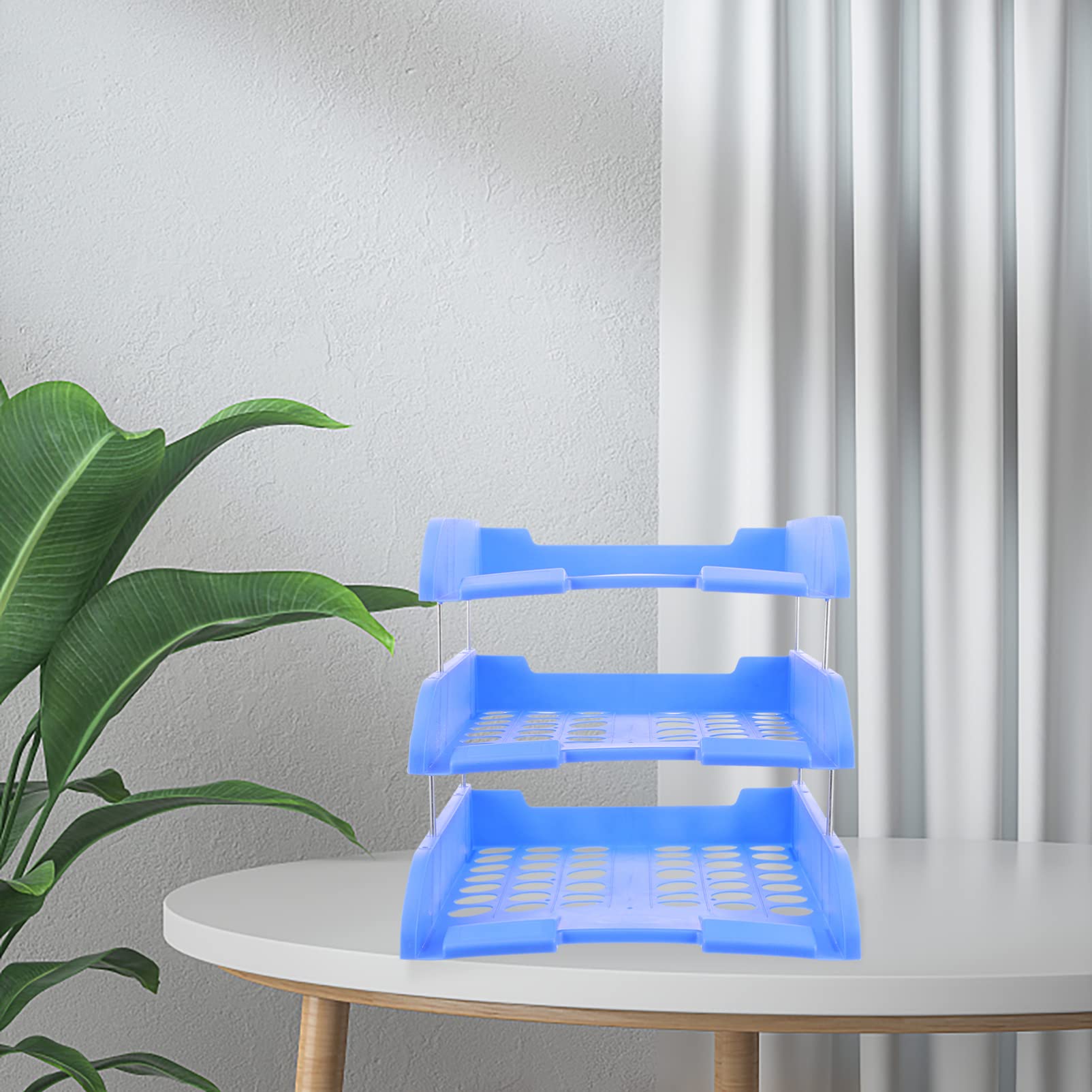 Organizer Scrivania Ripiani Vassoio Portadocumenti Impilabile Struttura Resistente per Ufficio e Casa Design Elegante e per Uffici e Domestici