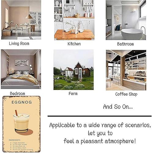 Miniatura 7 de Cartel de metal vintage divertido con diseño de ponche de huevo, póster de cóctel, arte de pared para el hogar, sala de estar, oficina, bar,