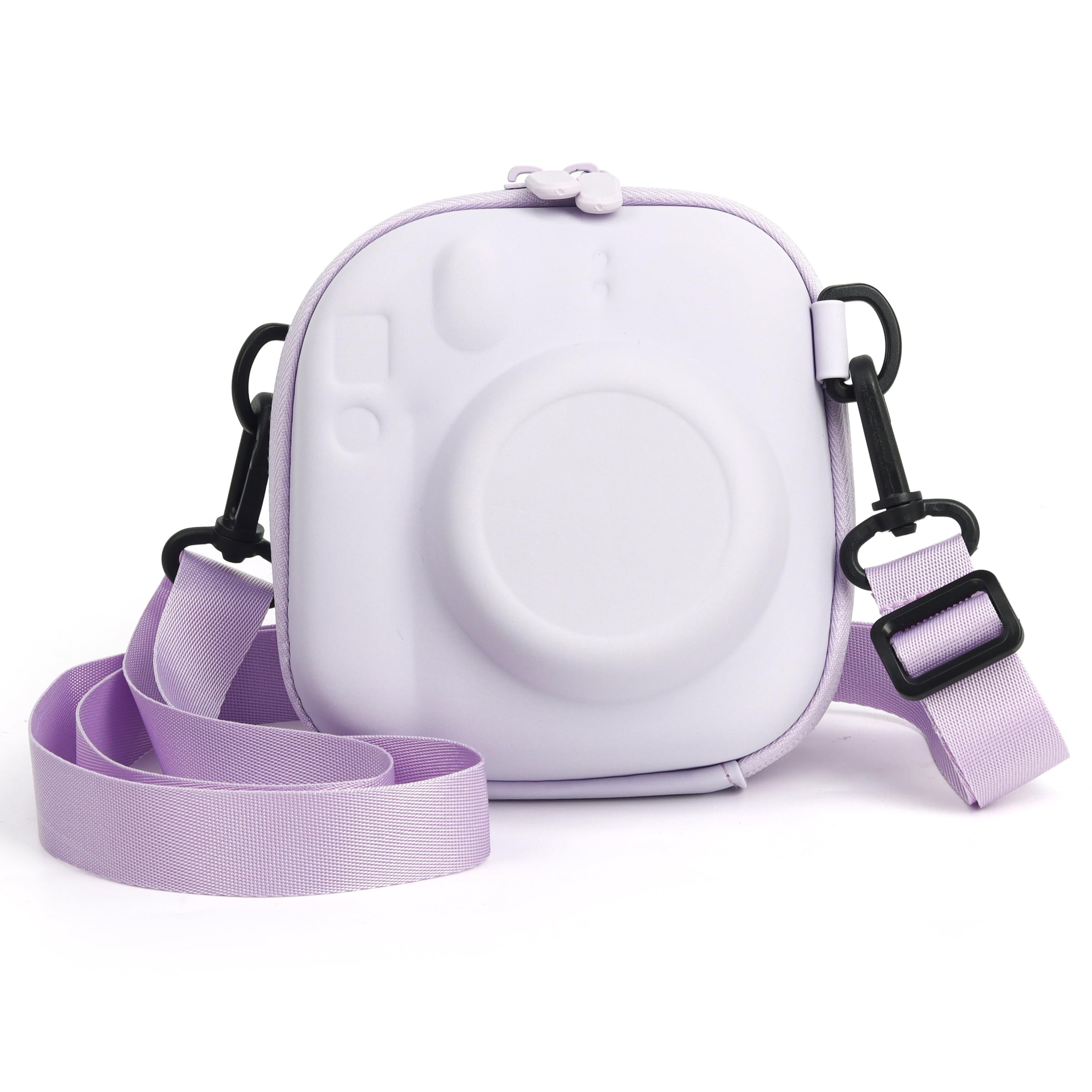 ZIKKON Hard EVA Storage Case Widely Compatible with Fuji-Film Instant Insta-x Mini 12/11/9/8/7+/40, Instant Camera Protective Carrying Case with Adjustable Strap - Lilac Purple-image-44