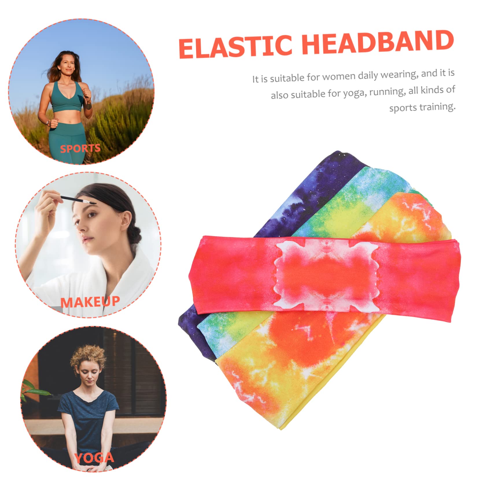4sets Schweiß Bands Stirnband Für Frauen Yoga Wrap Elastische Workout Wrap Haarband 4 Stücke * 4