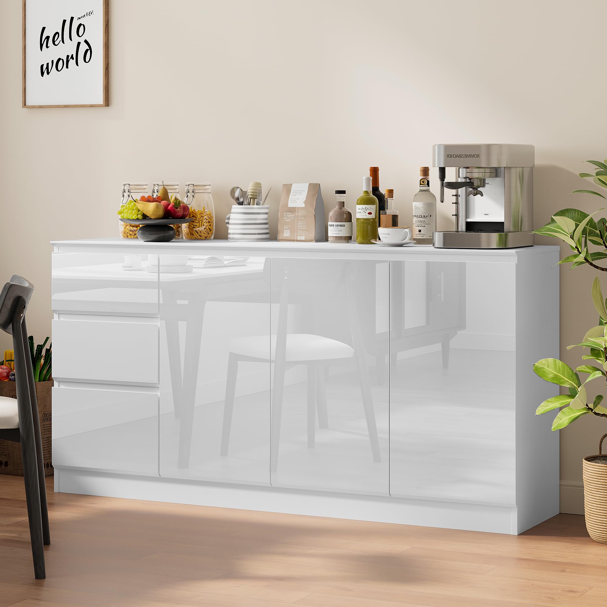 buffet salon haut brillance 140 cm