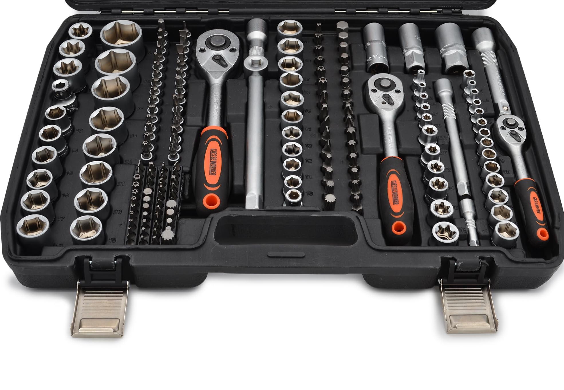 Set Chiavi a Bussola Valigetta 216pz Serie Cricchetti Bussole Esagonali Inserti