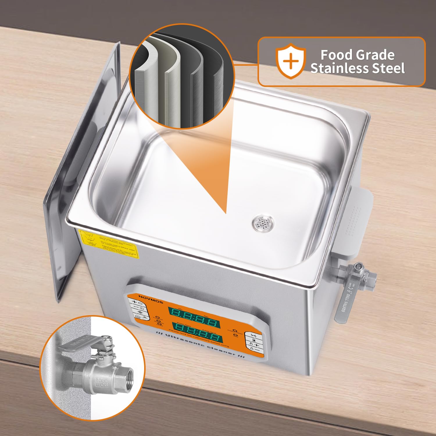 Ultrasonic Cleaner,10L 240W Touch Screen Control Ultrasonic Cleaning Machine with Timer&Heater,Sonic Cleaner for Carburetors,Parts,Chain Cleaning (Including Baskets)