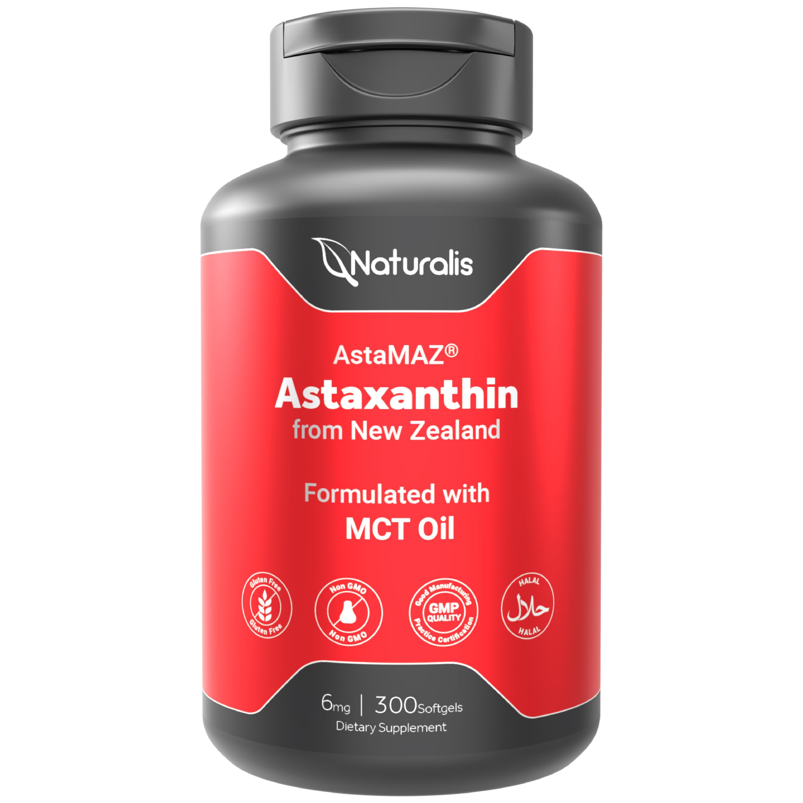 Sponsored Ad - New Zealand Astaxanthin | from Sustaibaly Grown Microalgae | Non-GMO, Soy & Gluten Free | 300 Mini-Softgels