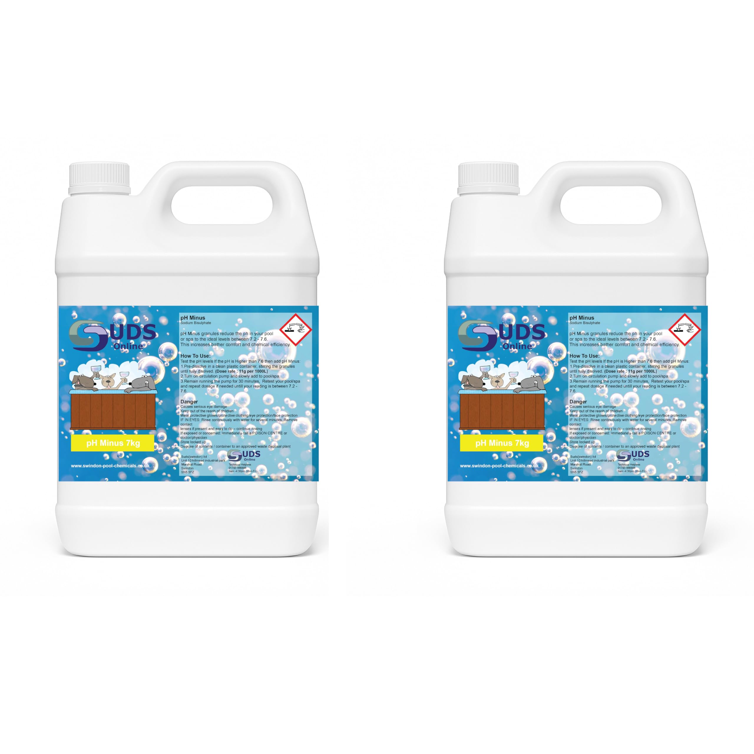 SUDS-ONLINE 14KG pH- minus reducer dry acid For swimming pools, spas, hot tubs down
