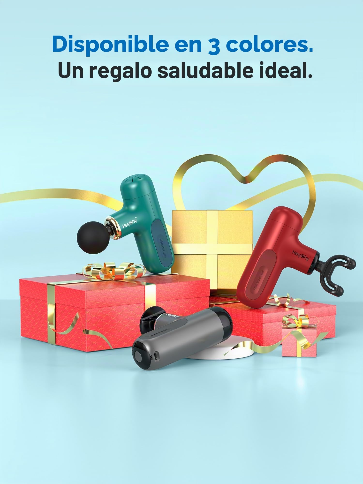 HEYCHY Súper mini pistola de masaje, masajeador muscular de percusión para tejidos profundos, pistola de masaje compacta para deportes, viajes, masajeador portátil de mano para regalos de oficina para
