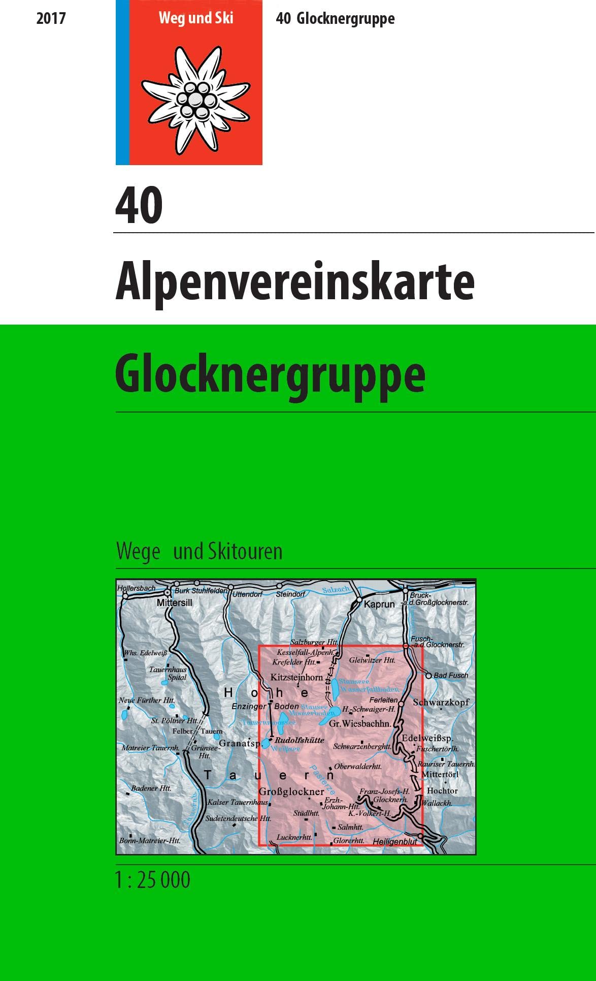 Glocknergruppe walk+ski (40): Wegmarkierung und Skitouren (Alpenvereinskarte)