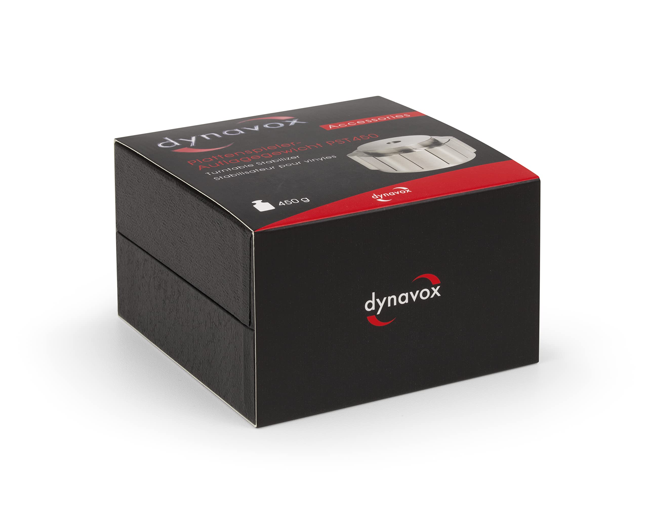 Dynavox PST450 stabilizzatore per giradischi, peso per dischi in vinile di alta qualità in acciaio inox, regolabile da 280 g a 450 g