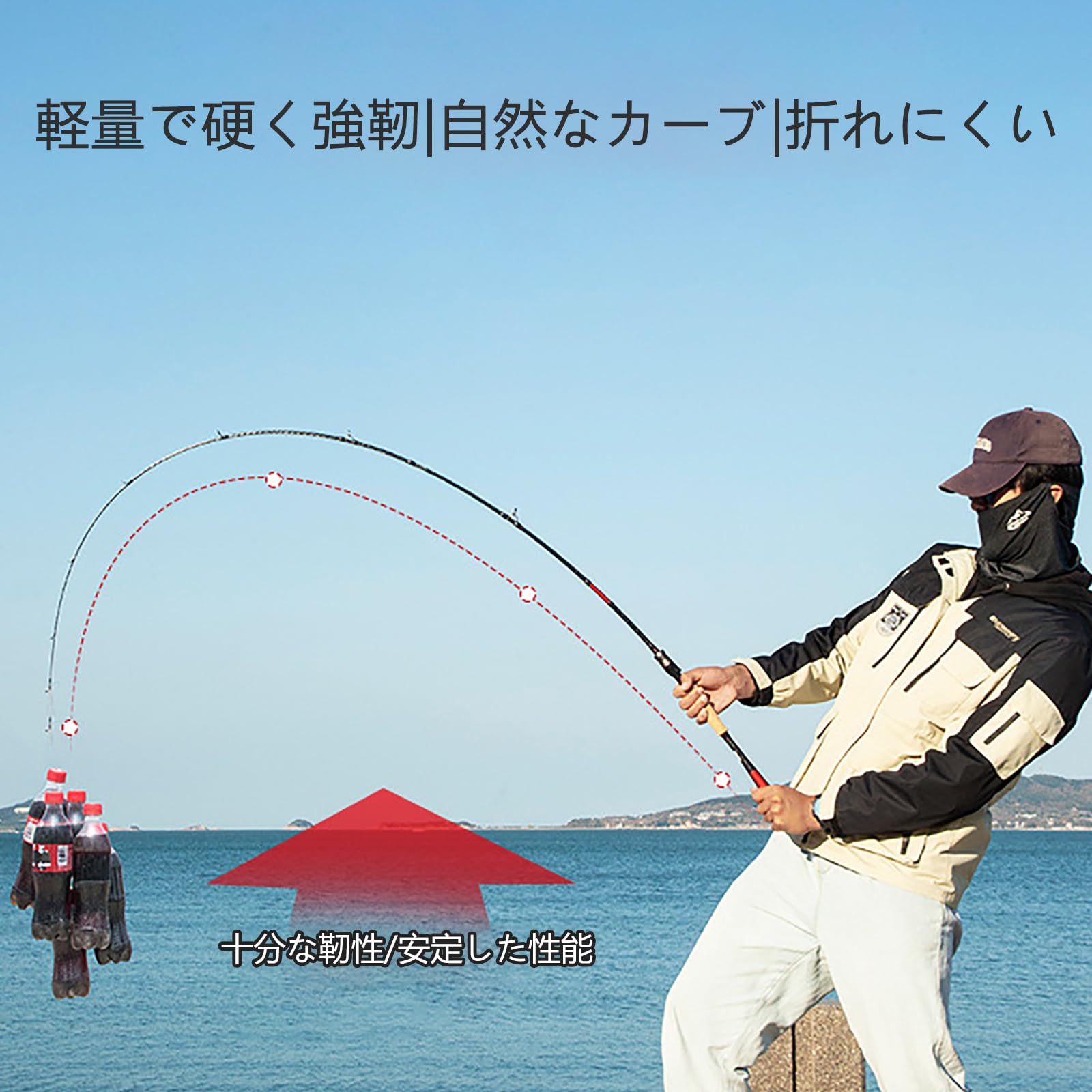 Amazon | 磯竿 釣竿 釣り竿 レッドアクセントシーバスロッド 鱼竿 ML