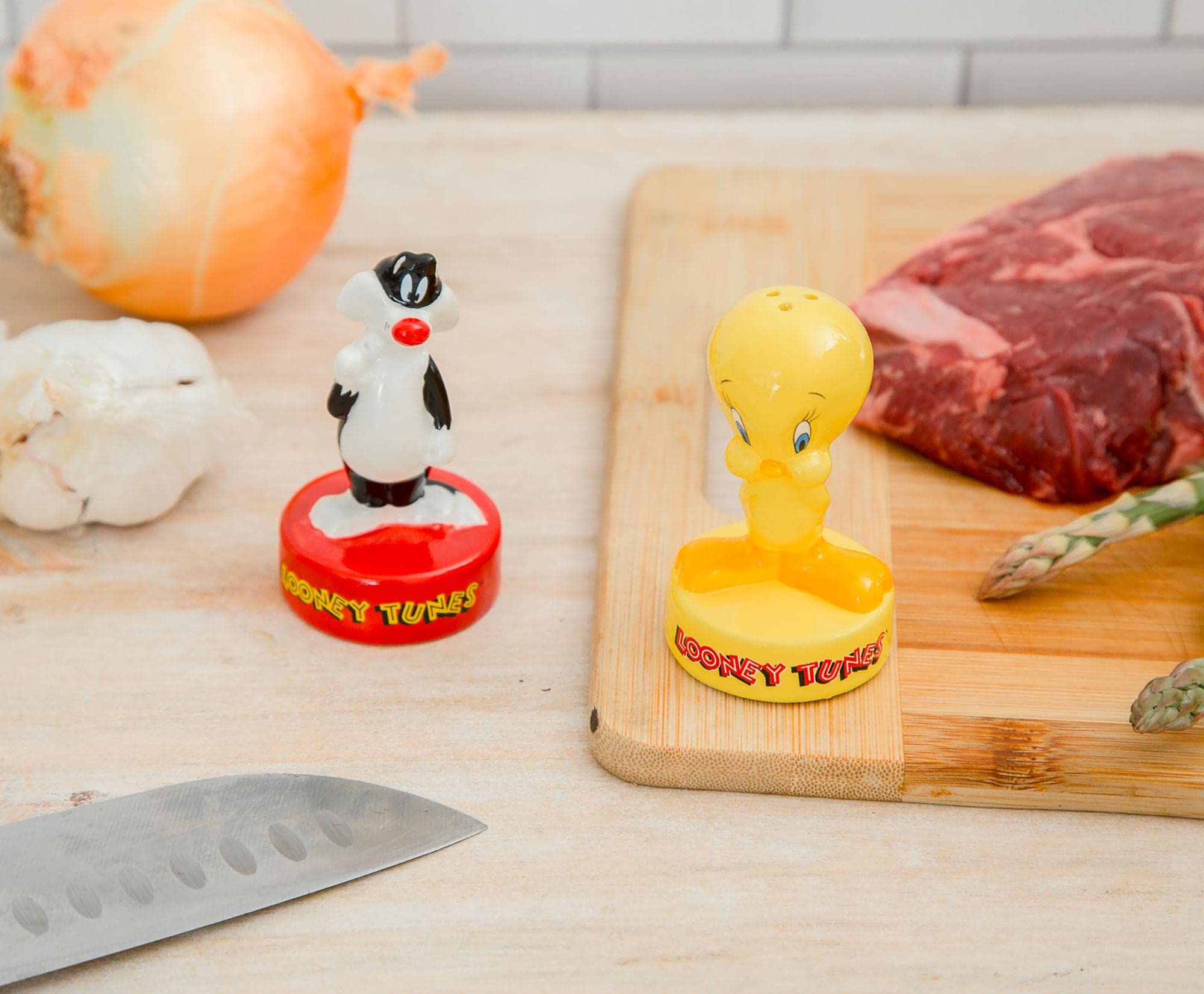 Looney Tunes Sylvester and Tweety ceramiczne solniczki i pieprzniczki | zestaw 2 szt