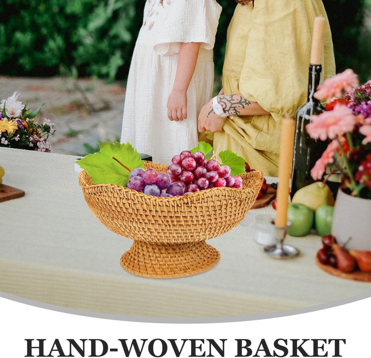 Small Round Woven Storage Basket for Entryway Natural Rattan Decorative Tray for Organizing Keys Wallet Snacks and Fruits Versatile Tabletop Storage