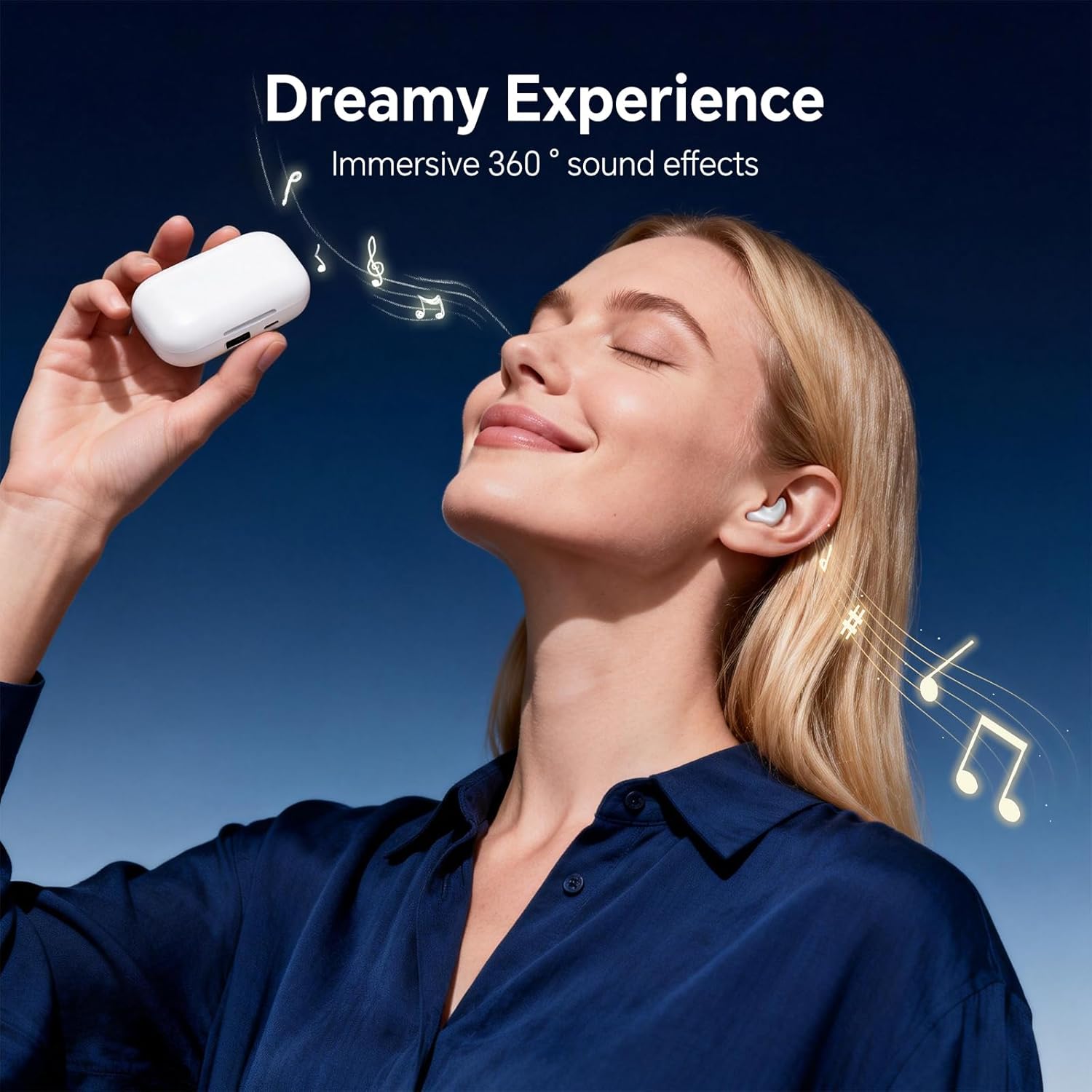 Flat Invisible Sleep Wireless Earphone IPX5 Waterproof Thin Invisible Sleep Earbuds for Side Sleepers Sleep Ear Buds Smallest Tiny Small Mini Discreet Earbud for Sleeping Invisible Headphones - Image 4