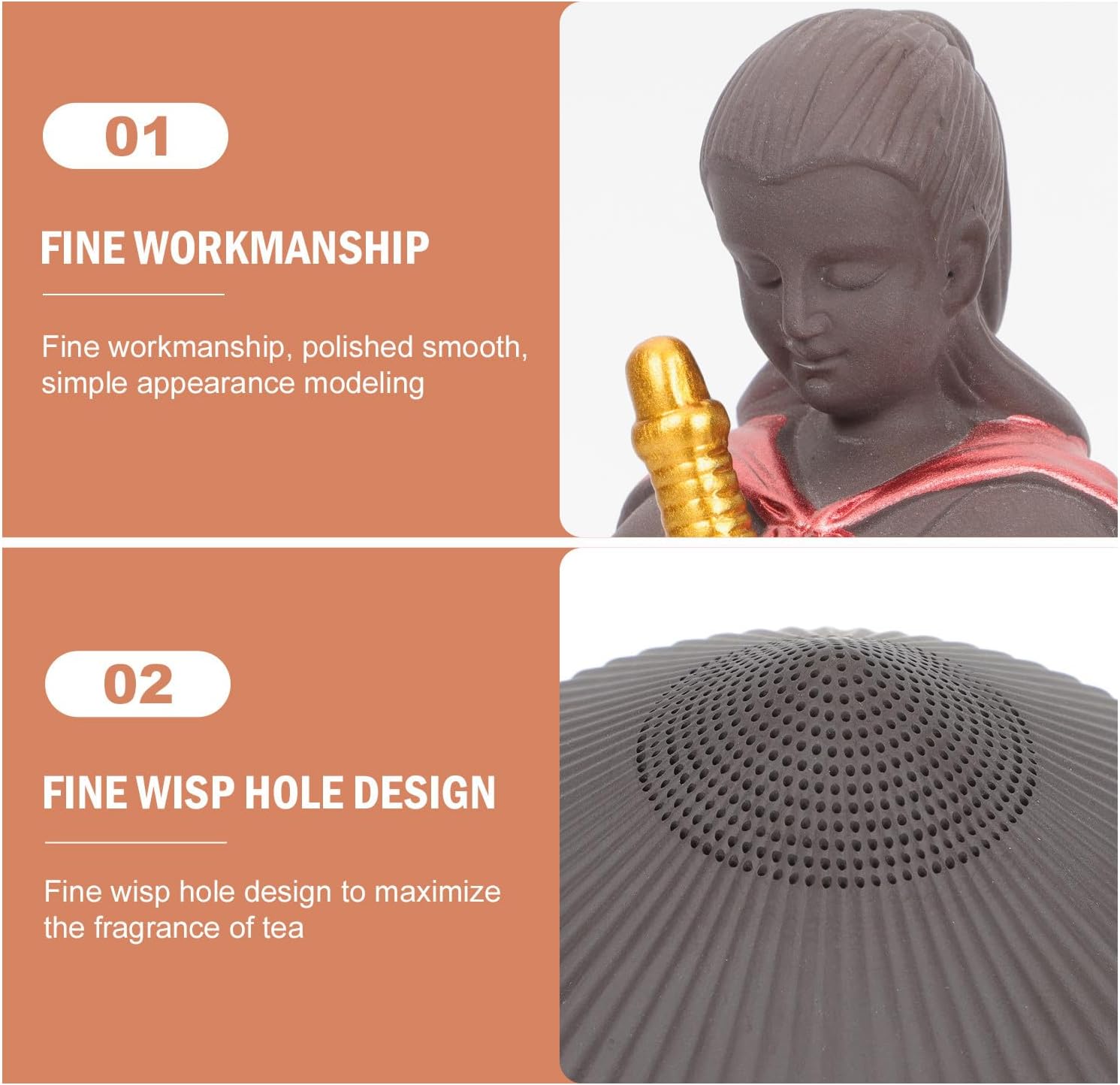 POPETPOP Ceramic Tea PET Filter Statue for Kung Fu Tea Ceremony Decor image 3