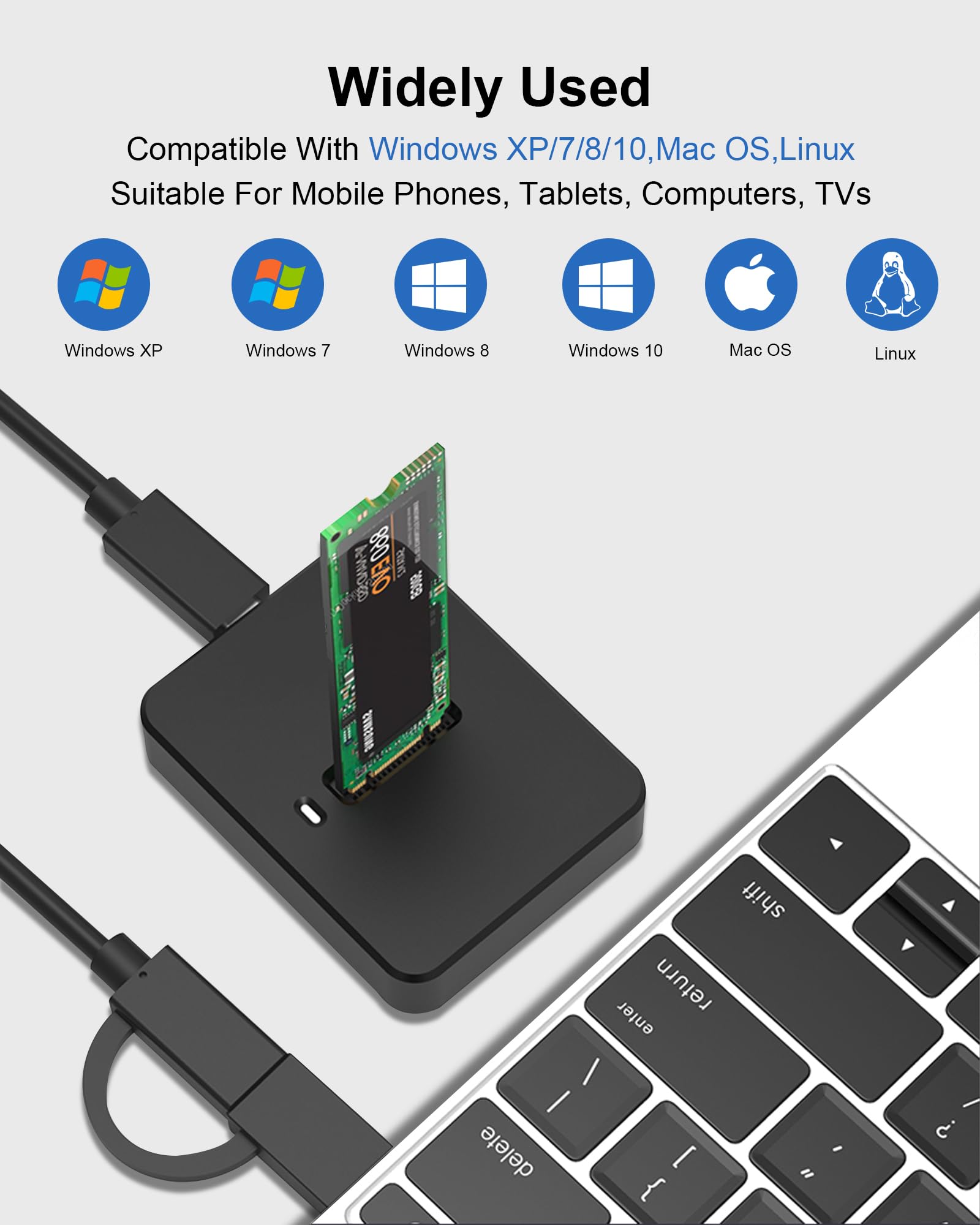 M.2 NVME & SATA Docking Station - Dual-Protokoll Für SSDs