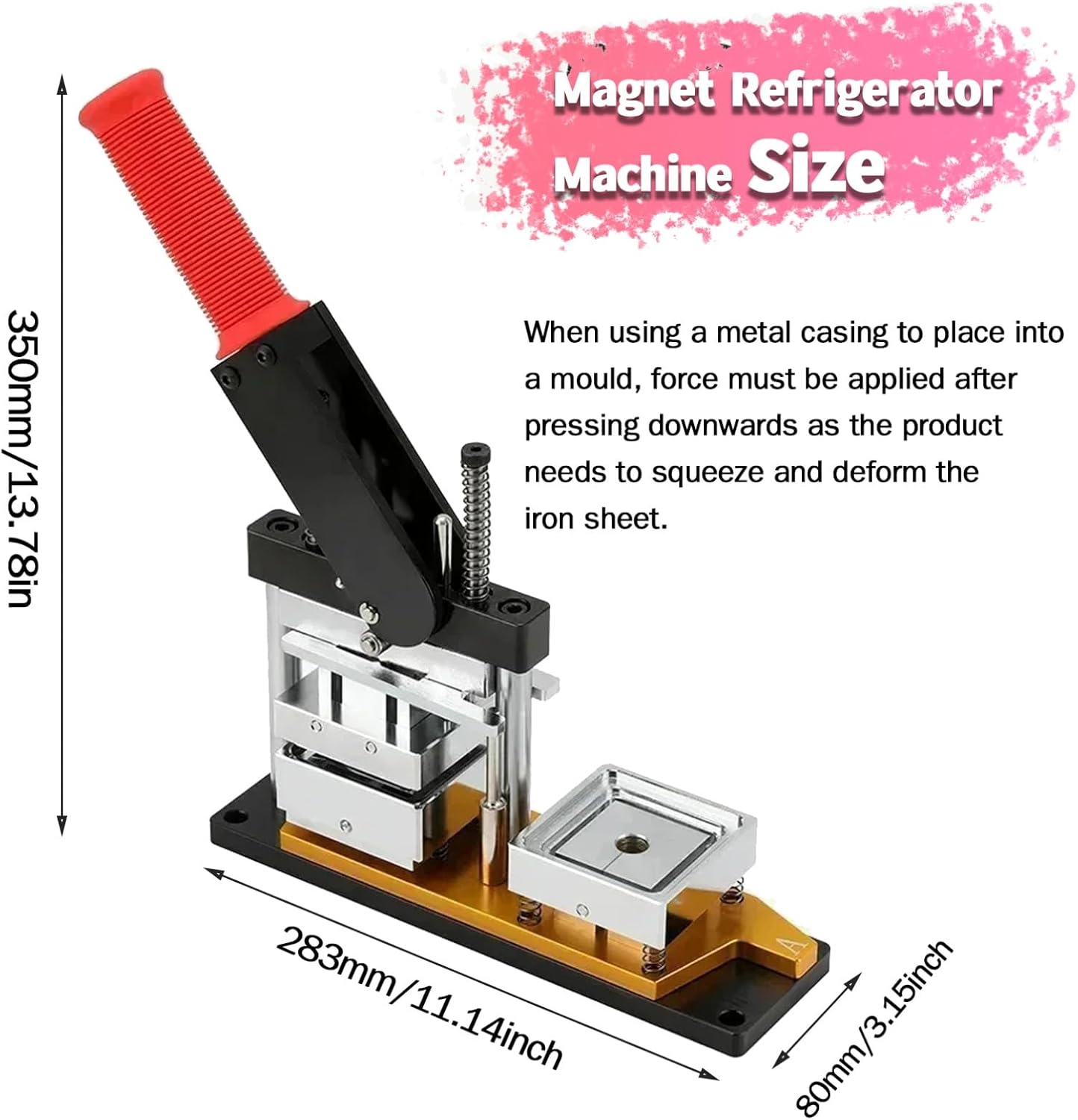2X2 inch Square Refrigerator Photo Magnet Maker Machine, DIY Custom Badge Maker with Picture Cutter+200 Sets of Supplies +100 Sheets of Photo Paper